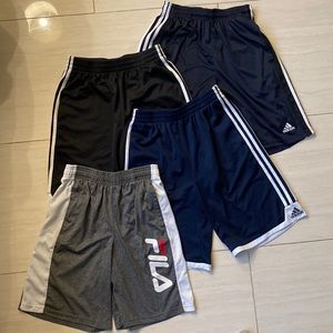 Lot of 4 boys shorts (3 adidas, 1 fila)